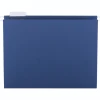 Smead® Hanging File Folders, 1/5-Cut Adjustable Tab, Letter Size, Navy, Box Of 25