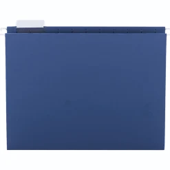 SmeadĀ® Hanging File Folders, 1/5-Cut Adjustable Tab, Letter Size, Navy, Box Of 25