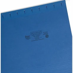 Smead® Hanging File Folders, 1/5-Cut Adjustable Tab, Letter Size, Navy, Box Of 25