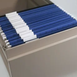 Smead® Hanging File Folders, 1/5-Cut Adjustable Tab, Letter Size, Navy, Box Of 25