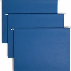 Smead® Hanging File Folders, 1/5-Cut Adjustable Tab, Letter Size, Navy, Box Of 25