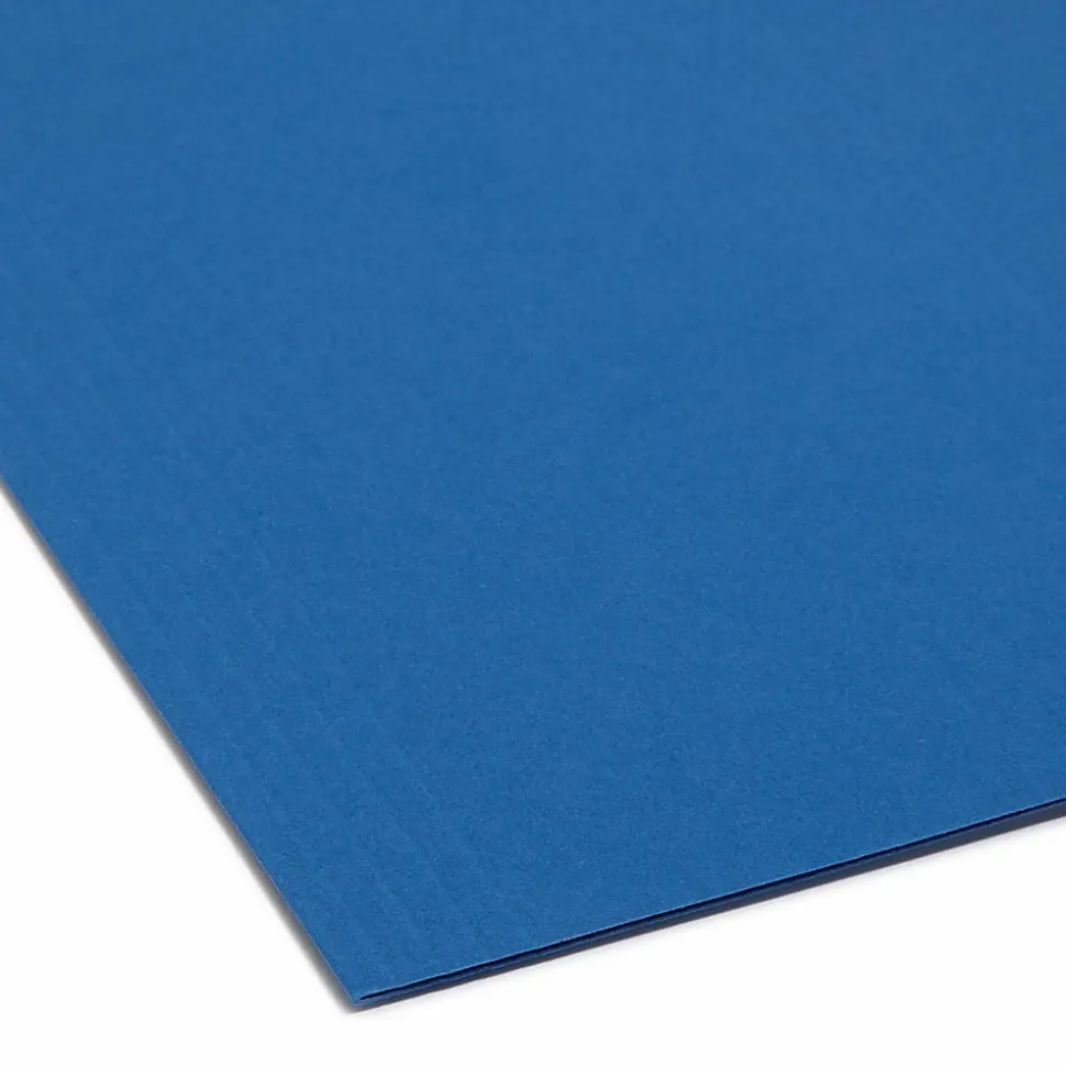 Smead® Hanging File Folders, 1/5-Cut Adjustable Tab, Letter Size, Navy, Box Of 25