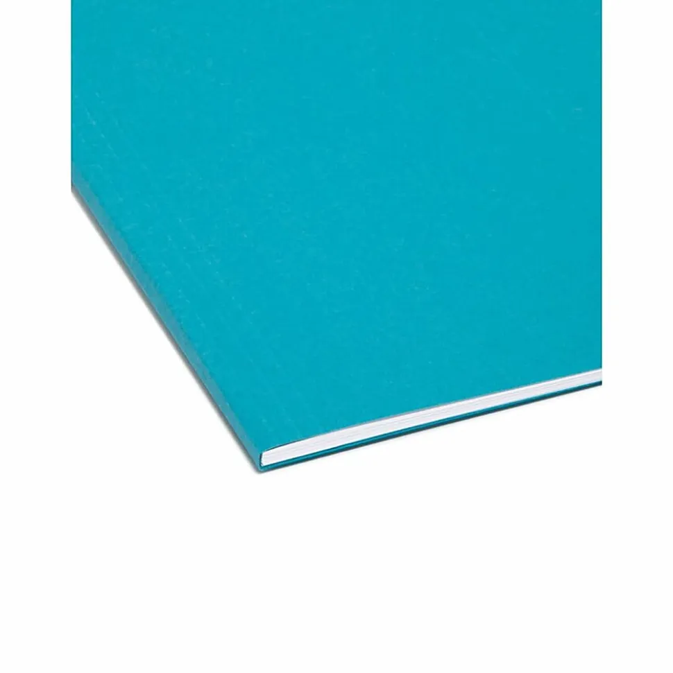 Smead® Hanging File Folders, 1/5-Cut Adjustable Tab, Letter Size, Teal, Box Of 25