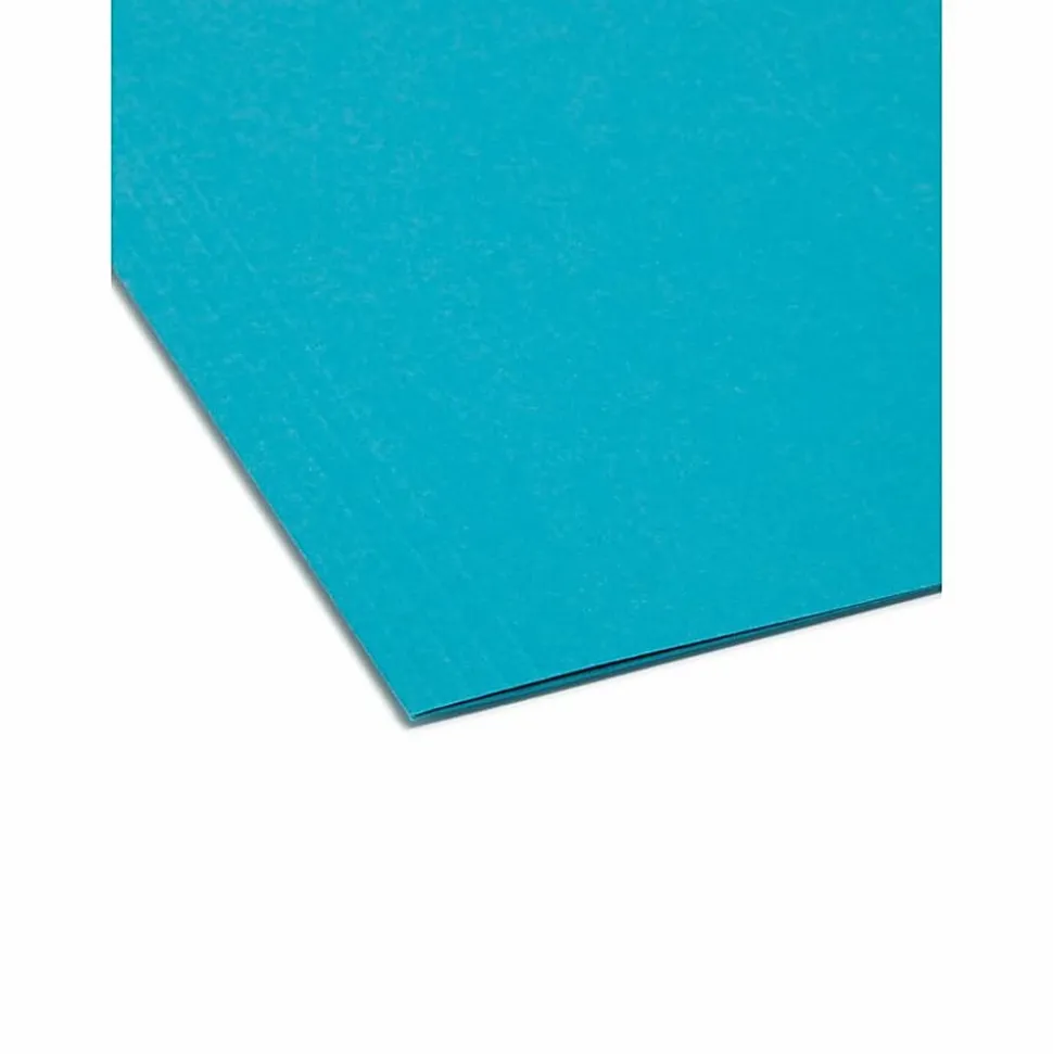 Smead® Hanging File Folders, 1/5-Cut Adjustable Tab, Letter Size, Teal, Box Of 25