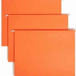 Smead® Hanging File Folders, 1/5-Cut Adjustable Tab, Letter Size, Orange, Box Of 25