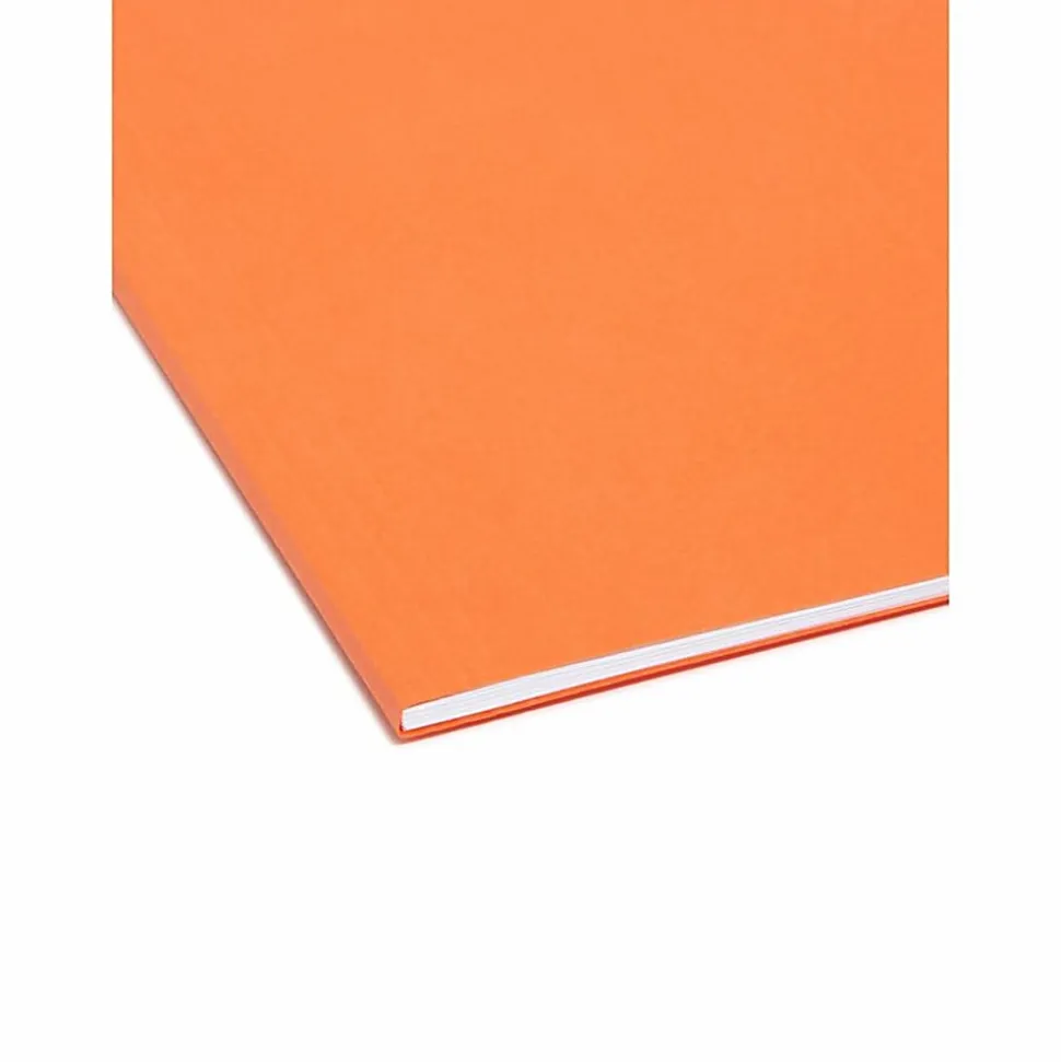 Smead® Hanging File Folders, 1/5-Cut Adjustable Tab, Letter Size, Orange, Box Of 25