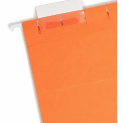 Smead® Hanging File Folders, 1/5-Cut Adjustable Tab, Letter Size, Orange, Box Of 25