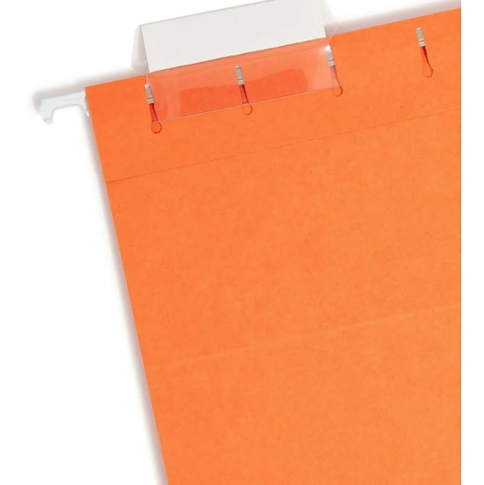 Smead® Hanging File Folders, 1/5-Cut Adjustable Tab, Letter Size, Orange, Box Of 25