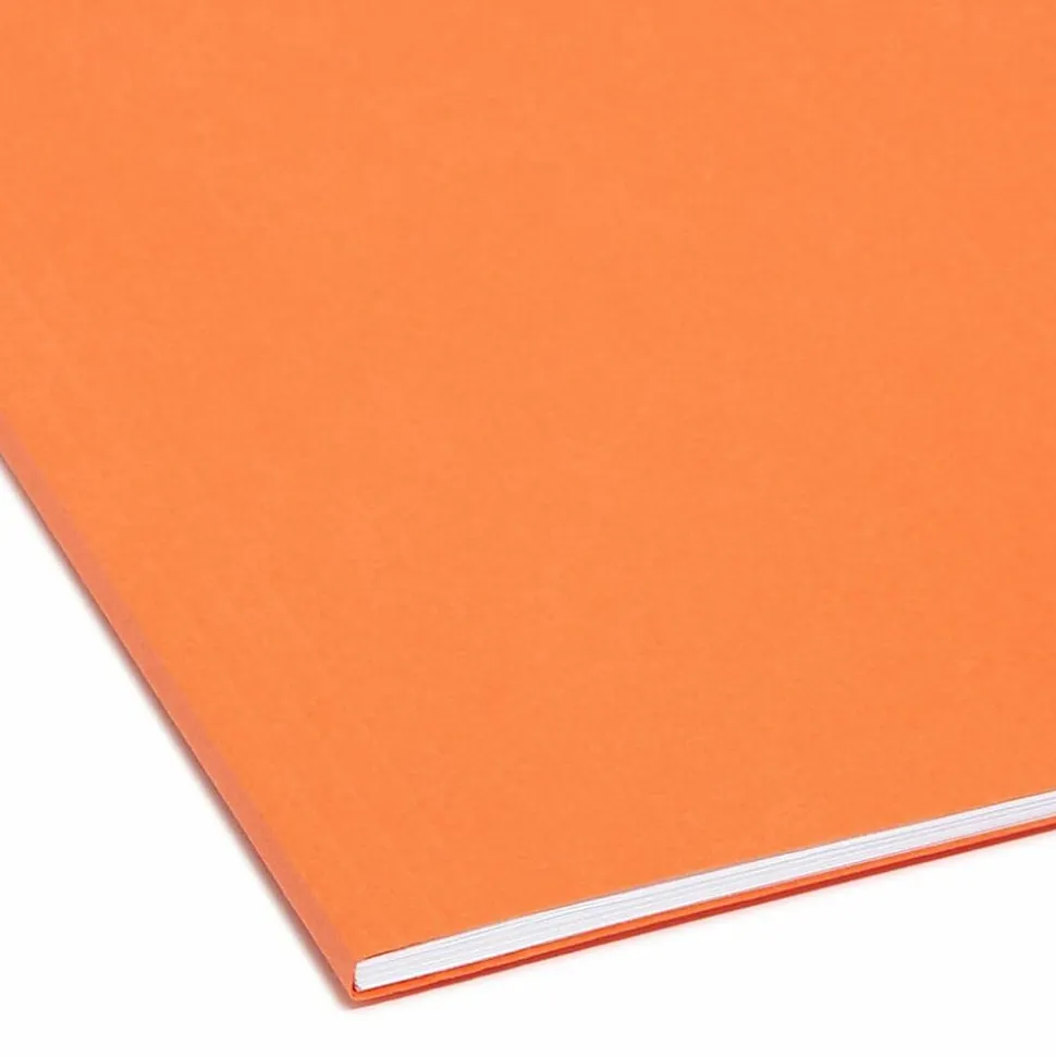 Smead® Hanging File Folders, 1/5-Cut Adjustable Tab, Letter Size, Orange, Box Of 25