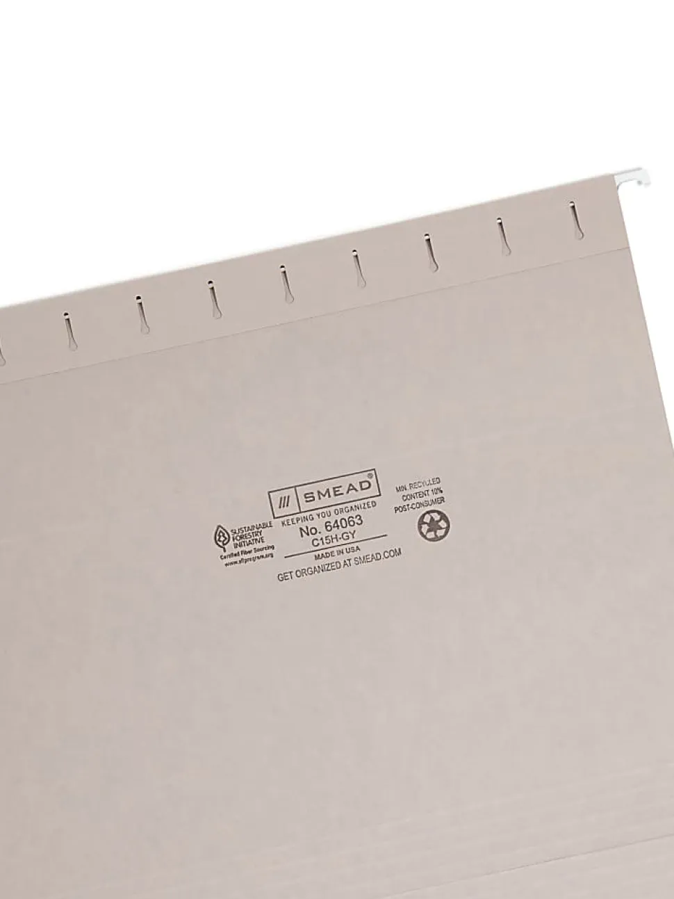 Smead® Hanging File Folders, Letter Size, Gray, Box Of 25 Folders