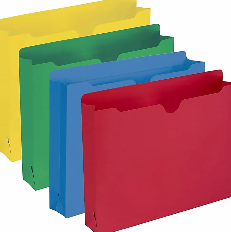 Smead® Heavyweight Color File Jackets, Letter Size, 2" Expansion, Assorted, Box Of 50