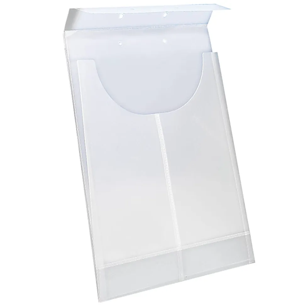 Smead 2-Hole Punched Poly Retention Jacket, Letter/Legal, Clear, Box of 24