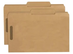 Smead® Kraft Reinforced Tab Fastener Folders, 3/4" Expansion, 8 1/2" x 14", Legal, Brown, Box of 50
