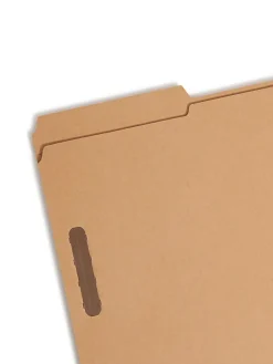 SmeadĀ® Kraft Reinforced Tab Fastener Folders, Legal Size, 1/3 Cut, Pack Of 50