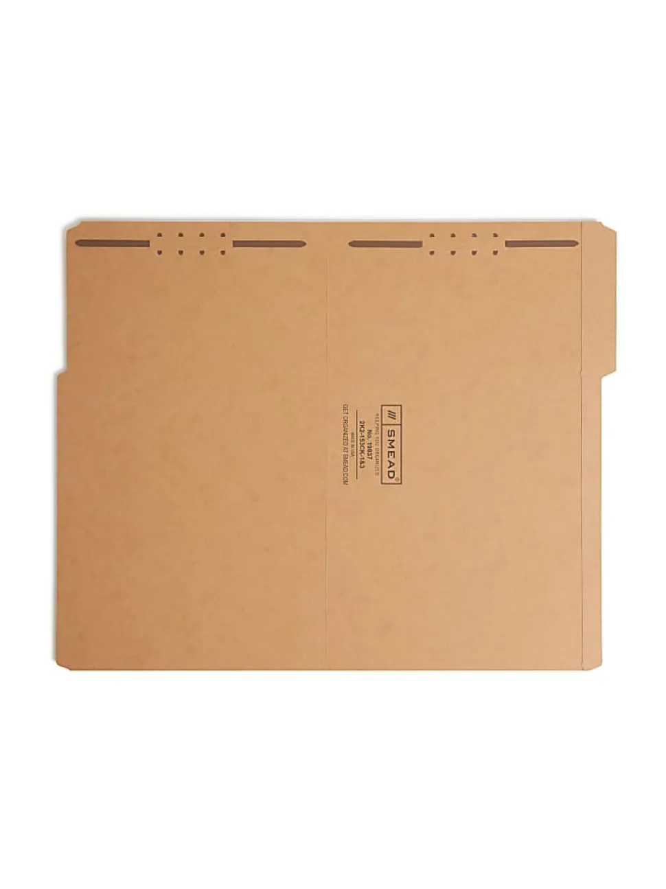 Smead® Kraft Reinforced Tab Fastener Folders, Legal Size, 1/3 Cut, Pack Of 50