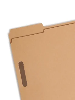 SmeadĀ® Kraft Reinforced Tab Fastener Folders, Letter Size, 1/3 Cut, Pack Of 50