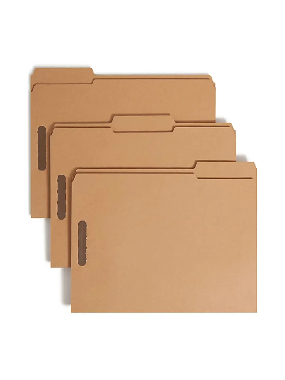 Smead® Kraft Reinforced Tab Fastener Folders, Letter Size, 1/3 Cut, Pack Of 50