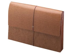 SmeadĀ® Leather-Like Expanding Wallet, Legal Size, 30% Recycled, Brown