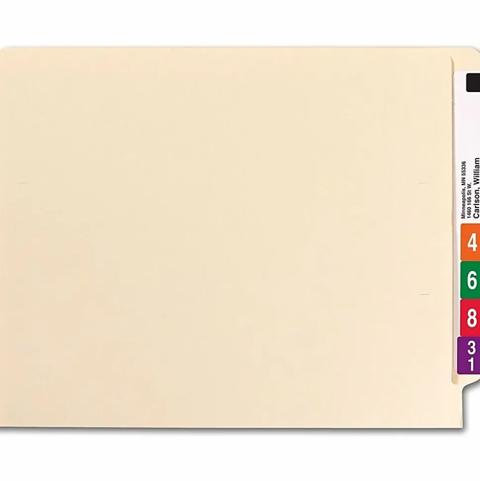 Smead® Manila End-Tab Expanding Folders, 1 1/2" Expansion, Letter Size, Manila, Box Of 50