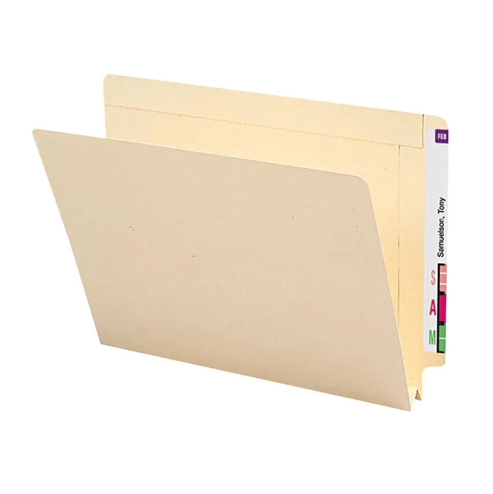 Smead® Manila End-Tab Expanding Folders, 1 1/2" Expansion, Letter Size, Manila, Box Of 50