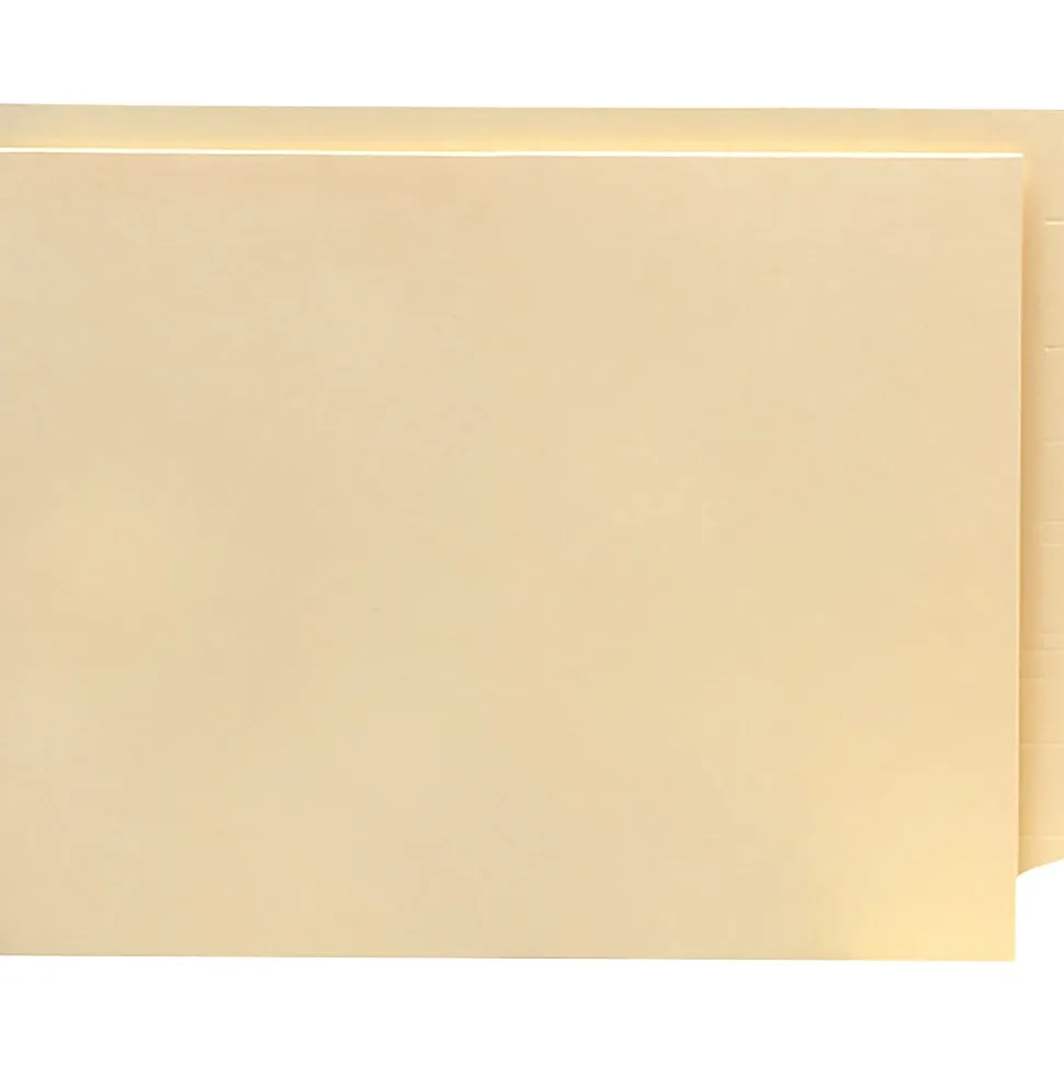 Smead® Manila End-Tab Pocket Folders, Straight Cut, Letter Size, Pack Of 50