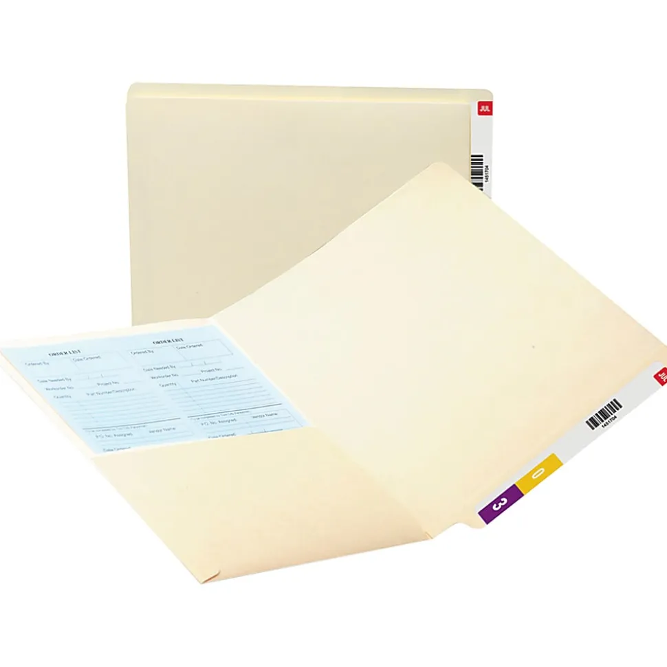 Smead® Manila End-Tab Pocket Folders, Straight Cut, Letter Size, Pack Of 50