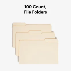 Smead® Manila File Folders, Legal Size, 1/3 Cut, Pack Of 100 (15330)