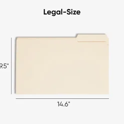 Smead® Manila File Folders, Legal Size, 1/3 Cut, Pack Of 100 (15330)