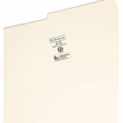 Smead® Manila File Folders, Legal Size, 1/2 Cut, Box Of 100