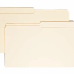 Smead® Manila File Folders, Legal Size, 1/2 Cut, Box Of 100
