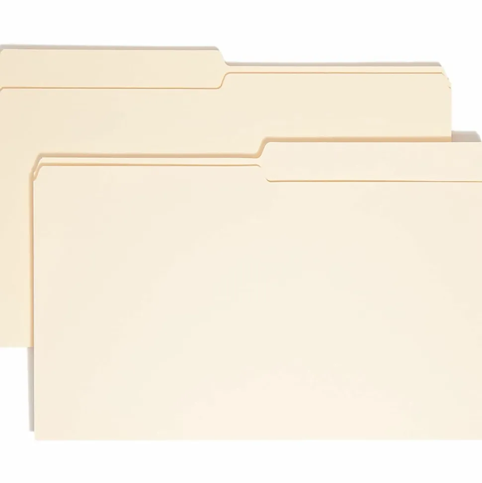 Smead® Manila File Folders, Legal Size, 1/2 Cut, Box Of 100