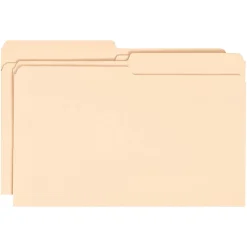 Smead® Manila File Folders, Legal Size, 1/2 Cut, Box Of 100