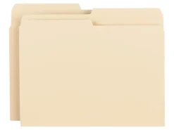 Smead® Manila File Folders, Letter Size, 1/2 Cut, Pack Of 100