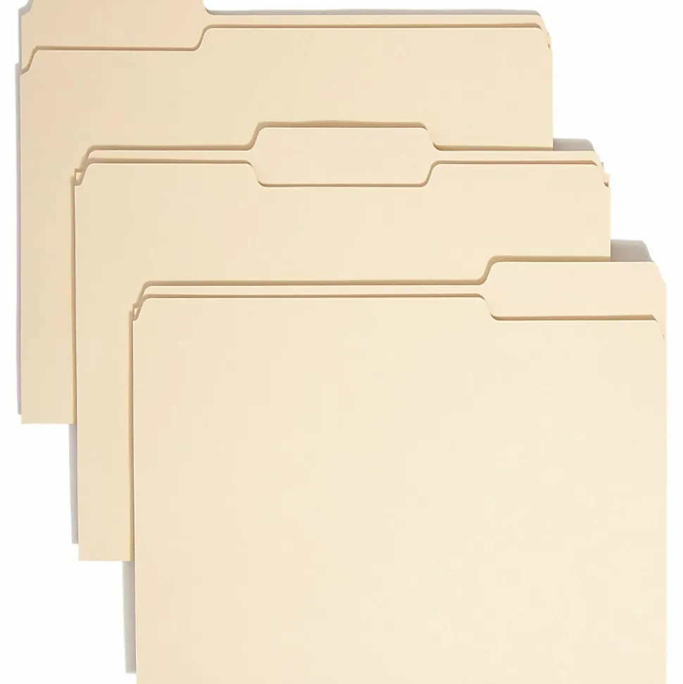 Smead® Manila File Folders, Letter Size, 1/3 Cut, 100% Recycled, Box Of 100