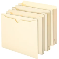 Smead® Manila File Jackets, Reinforced Tab, 1 1/2” Expansion, Letter Size, Box Of 50