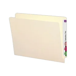Smead® Manila Reinforced End-Tab Folders, 9"H, Straight Cut, Letter Size, Pack Of 100
