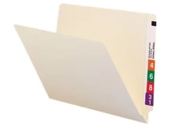 Smead® Manila Reinforced End-Tab Folders, 9"H, Straight Cut, Letter Size, Pack Of 100