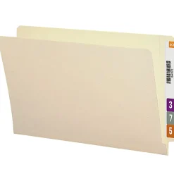 Smead® Manila Reinforced End-Tab Folders, Straight Cut, Legal Size, Pack Of 100