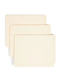 Smead® Manila Reinforced End-Tab Folders, Straight Cut, Letter Size, Pack Of 100 (24110)