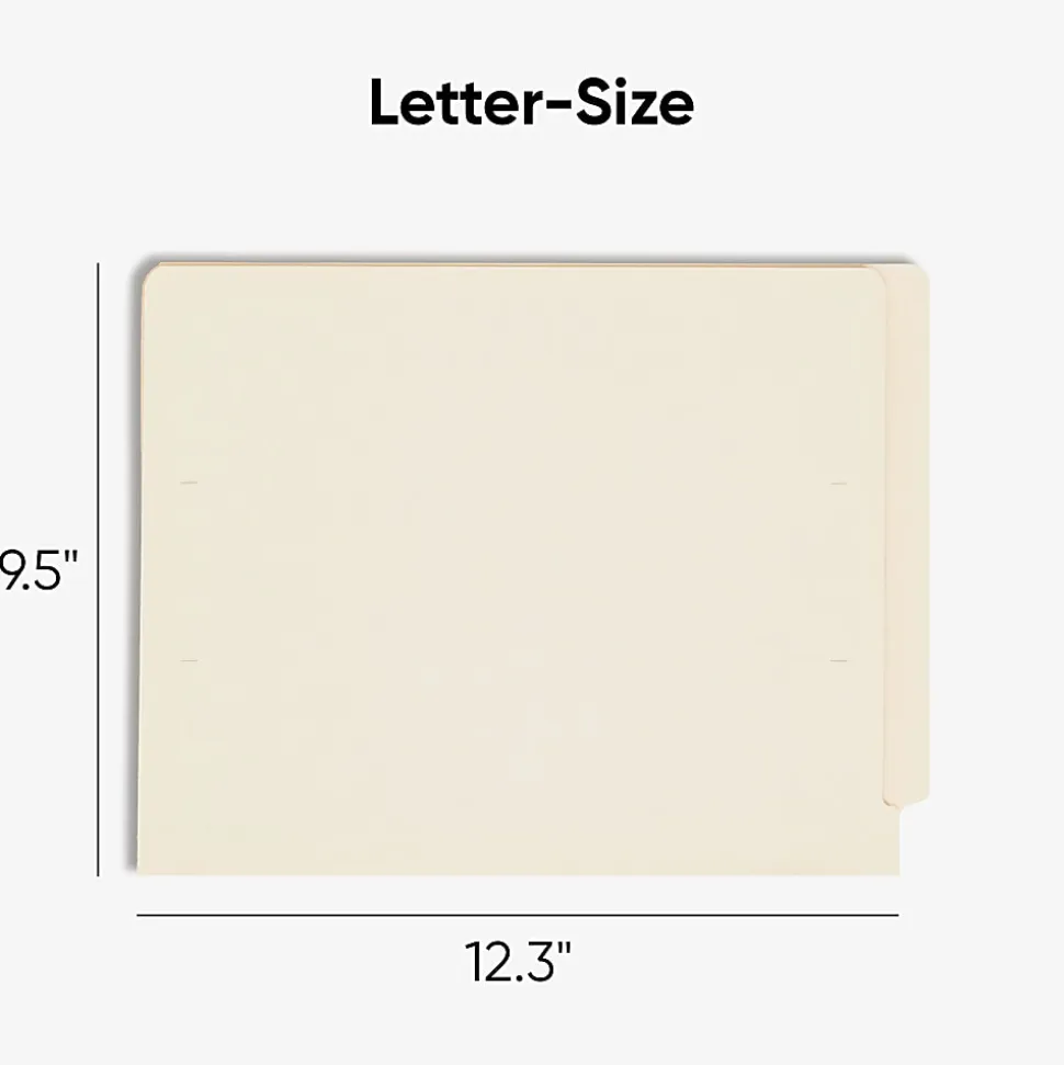 Smead® Manila Reinforced End-Tab Folders, Straight Cut, Letter Size, Pack Of 100 (24110)