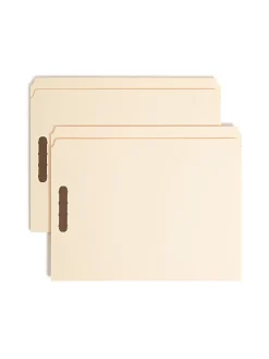 Smead® Manila Reinforced Tab Fastener Folders With Two Fasteners, 1