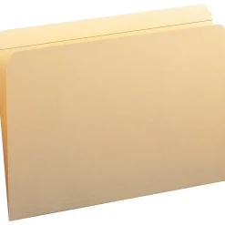 SmeadĀ® Manila Reinforced Tab Fastener Folders, Legal Size, Straight Cut, Pack Of 50