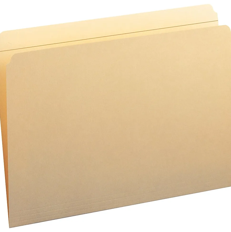 Smead® Manila Reinforced Tab Fastener Folders, Legal Size, Straight Cut, Pack Of 50