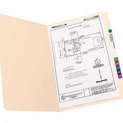 Smead® Manila Reinforced Tab Fastener Folders, Legal Size, Straight Cut, Pack Of 50