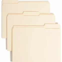 Smead® Manila Reinforced Tab Fastener Folders, Letter Size, 1/3 Cut, Pack Of 50