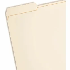 Smead® Manila Reinforced Tab Fastener Folders, Letter Size, 1/3 Cut, Pack Of 50