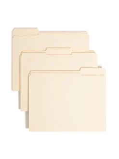 Smead® Manila Reinforced Tab Fastener Folders, Letter Size, 1/3 Cut, Pack Of 50