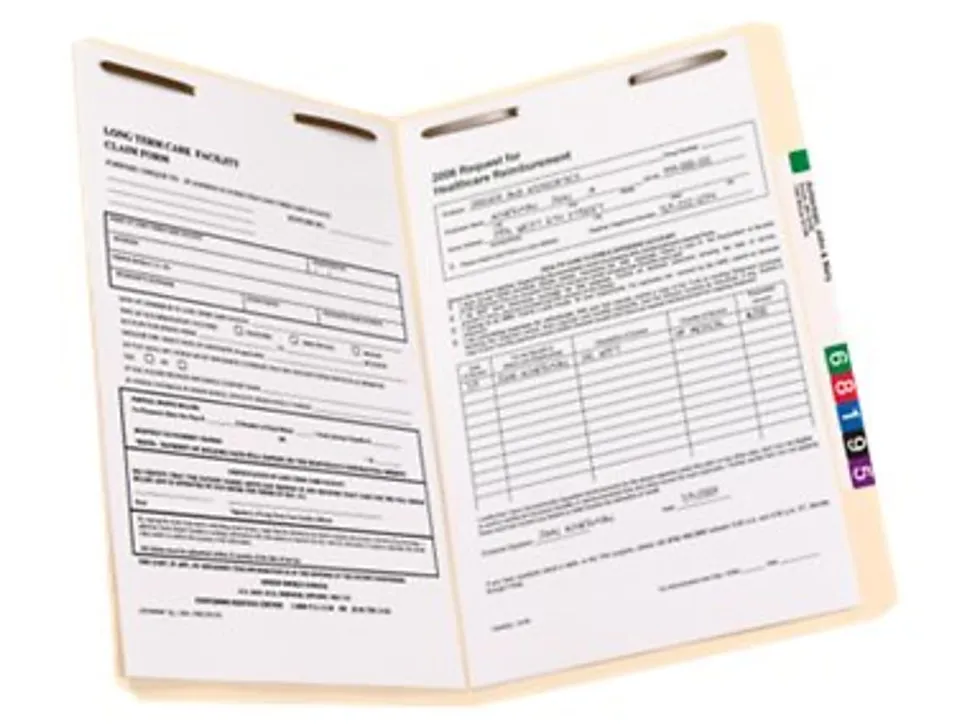 Smead® Manila Reinforced Tab Fastener Folders With Two Fasteners, Straight Cut, Legal Size, Pack Of 50