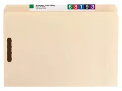 Smead® Manila Reinforced Tab Fastener Folders With Two Fasteners, Straight Cut, Legal Size, Pack Of 50