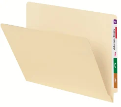 Smead® Manila Single-Ply End-Tab Folders, Letter Size, Straight Cut, Pack Of 100